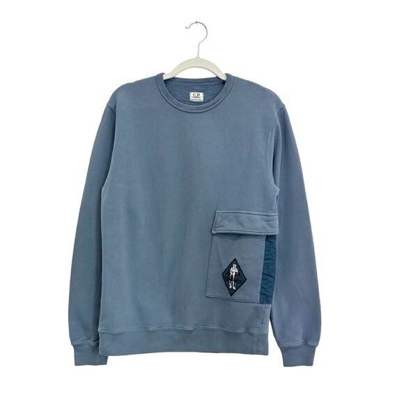 C.P. Company Crewneck Sweatshirt With Side Pocket Blue - Picture 1 of 7